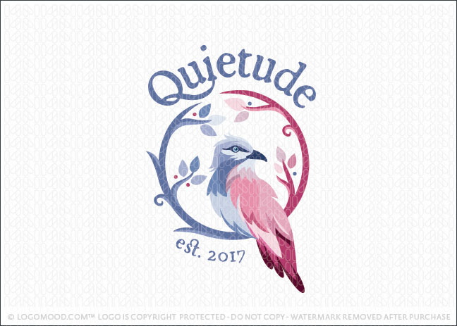 Beautiful Perched Bird in Tree Logo For Sale