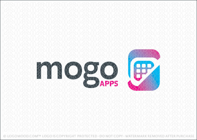 Mobile Smartphone Apps Logo For Sale