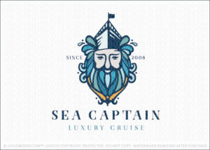 Poseidon Sea Captain Logo For Sale