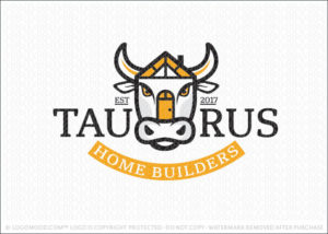 Taurus Bull Home Renovation Construction Logo For Sale
