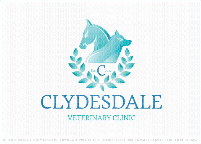 Horse and Dog Animal Care Veterinary Clinic Logo For Sale