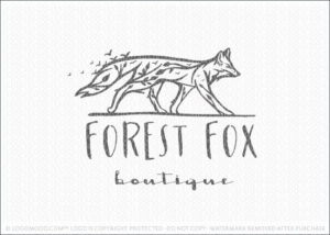 Forest Fox Tree Logo For Sale