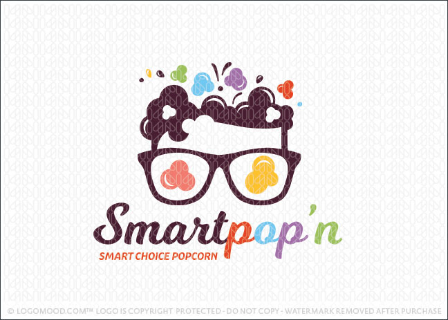 Smart Nerd Popcorn Logo For Sale