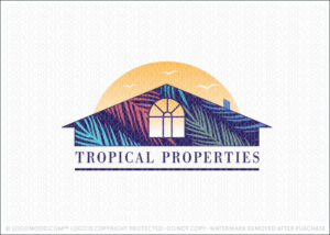 Tropical Properties Real Estate Logo For Sale