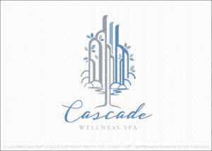 Cascade Waterfall Tre Spa Retreat Logo For Sale