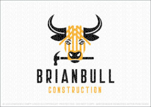 Bull Hammer Construction Builder Logo For Sale