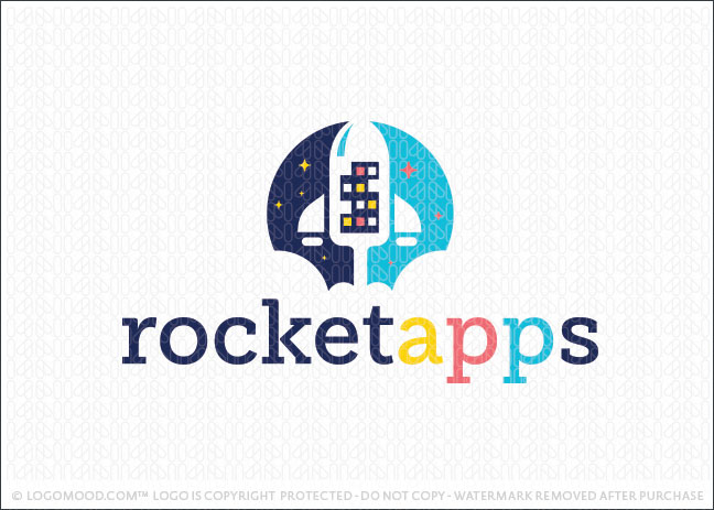 Rocket Spaceship Smart Phone Apps Logo