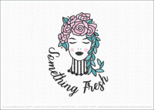 Floral Rose Beauty Woman Shabby Chic Fashion Boutique Logo For Sale