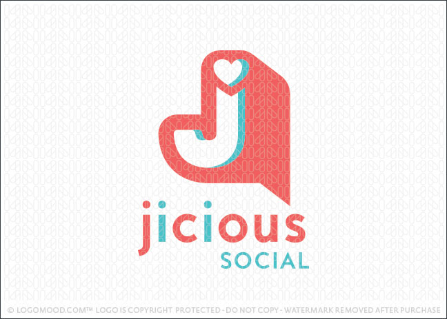 Social Letter J Speech Chat Logo For Sale