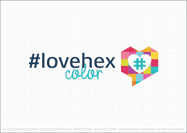 Love Chat Pixel Hexadecimal Colors Logo For Sale
