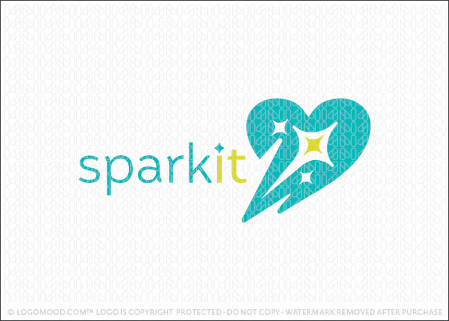 Love heart Sparker Social Chat Logo For Sale