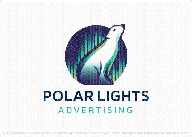 Polar Lights Aurora Borealis Polar Bear Logo For Sale
