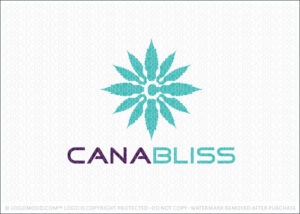 Medical Cannabis Plan Leaf Monogram Logo For Sale