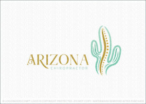 Arizona Cactus Chiropractor Spine Logo For Sale