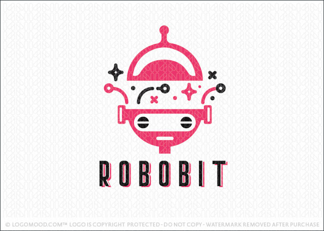 Robo Bit Robotic Robot Character Logo For Sale