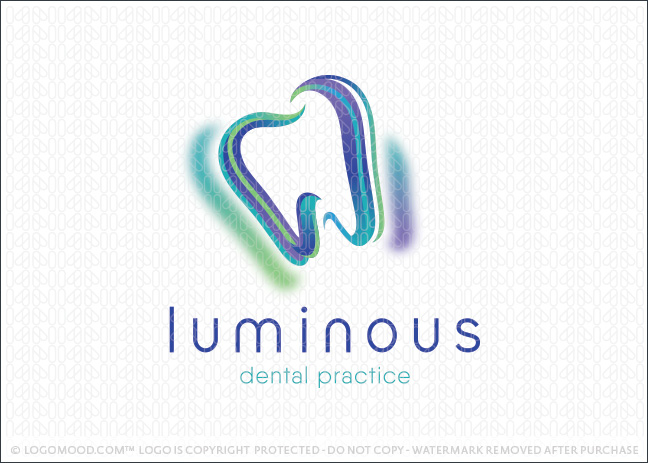 Luminous Dental Tooth Northern Lights Dental Practice Logo For Sale