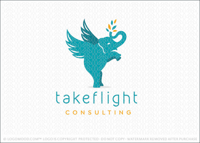Take Flight Elephant Logo For Sale