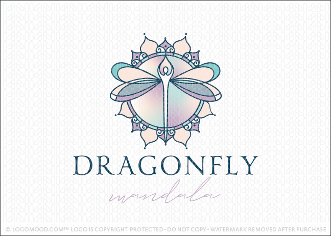 Dragon Fly Spiritual Holistic Person Figure Mandala Logo For Sale