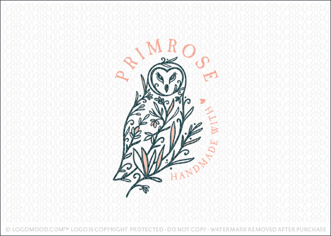 Floral and foliage Tree Owl Logo For Sale