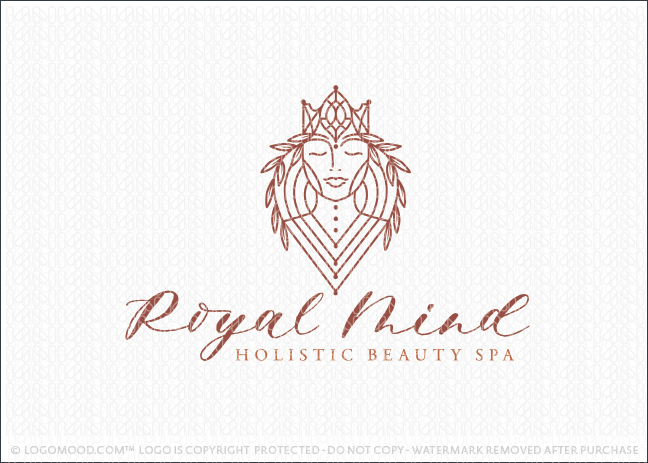 Royal Crown Holistic Beauty Woman Logo For Sale