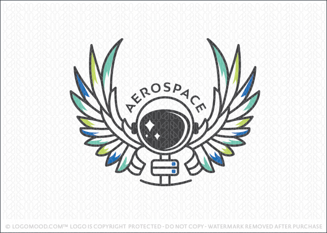 Winged Space Astronaut Logo For Sale