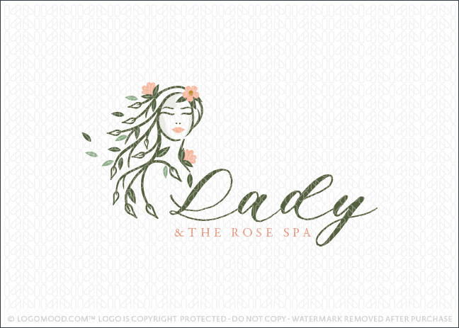 Beauty Woman Lady Natural Tree Branch Logo For Sale