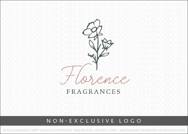 Blossom Floral Line Art Non-Exclusive Logo For Sale LogoMood
