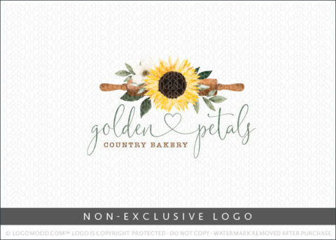 Sun Flower & Country Bakery Rolling Pin Non-Exclusive Logo For Sale LogoMood