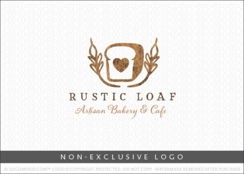 Wooden Loaf of Bread Artisan Bakery Non-Exclusive Logo For Sale LogoMood