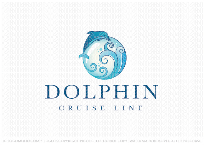 Elegant Dolphin Water Waves & Bubble Logo For Sale Logo Mood.com