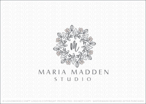 Elegant Floral And Leaf Mandala Logo For Sale Logo Mood.com