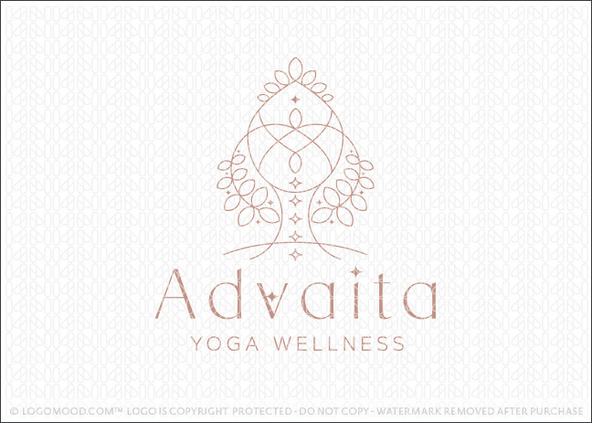 Advaita Holistic Wellness Meditation Chakra Tree Logo For Sale LogoMood.com