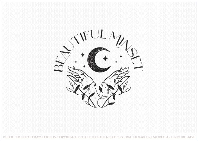 Holistic Spiritual Hands and leaves Logo For Sale LogoMood.com