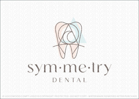Modern Symmetry Dental Tooth Dentistry Logo For Sale By LogoMood.com