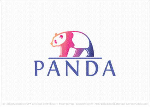 Modern Abstract Rainbow Panda Logo For Sale LogoMood.com