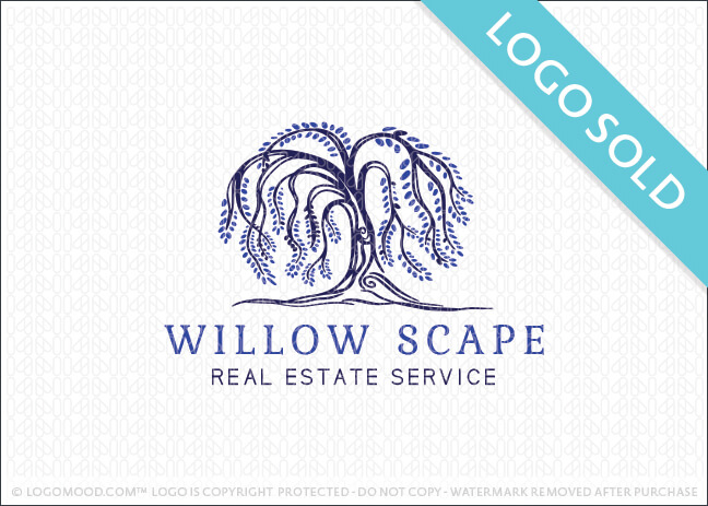 Weeping Willow Tree Blowing in the Wind Logo Sold